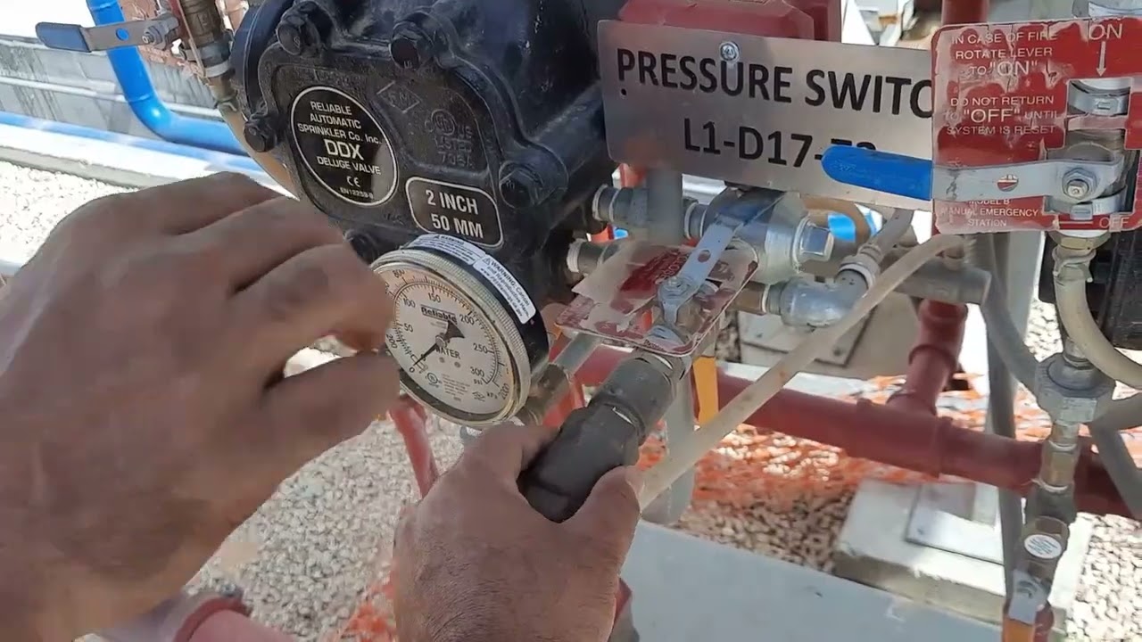شرح نظام الحماية بالفوم   التركيبات واعادة ضبط محبس الديلوج  Foam system  how to reset Deluge Valve