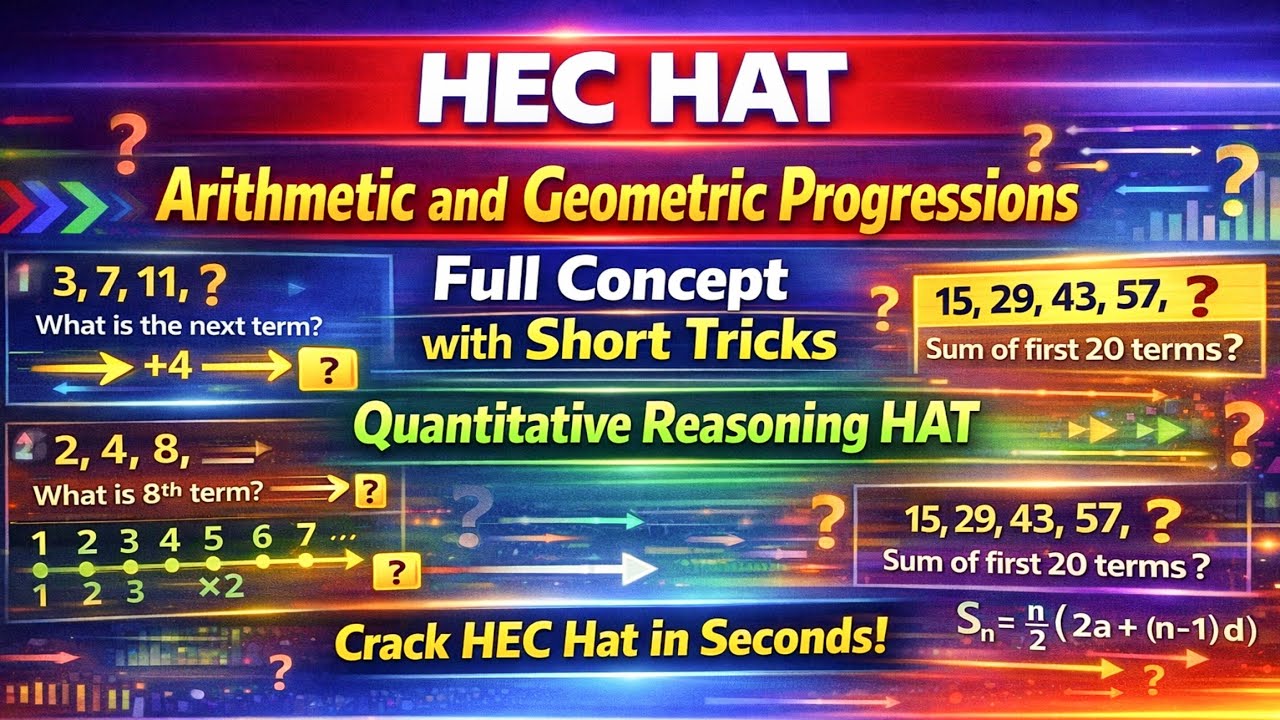 Arithmetic & Geometric Progressions ,Sequence & Series,Quantitative reasoning,Aptitude Test #hechat
