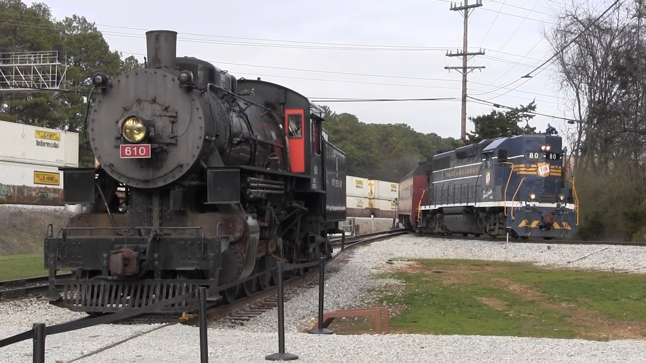 1952, US Army 2-8-0 No. 610 display, Chattanooga TN, March 2024