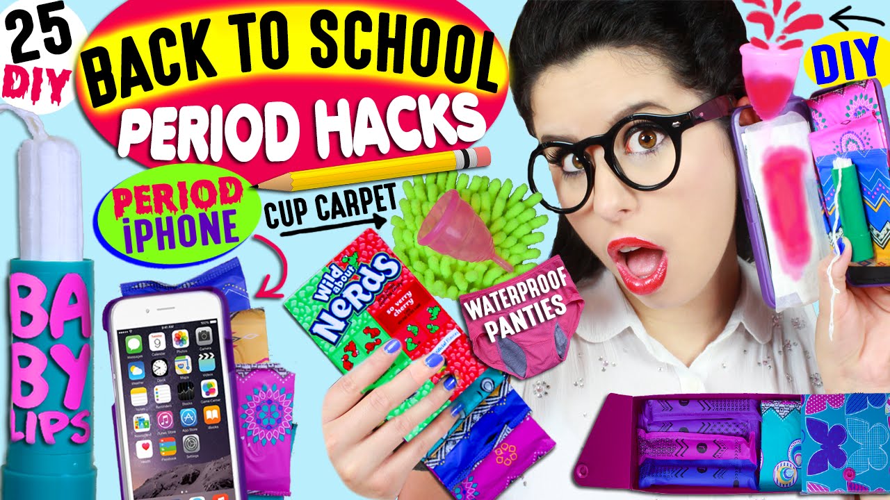 25 Period Life Hacks For Back To School: Period Phone Case, Tampon Baby Lips, DIY Menstrual Cup Rug!