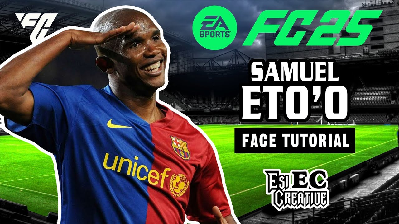 Samuel Eto'o face tutorial creation EA FC 25 clubs and career mod.
