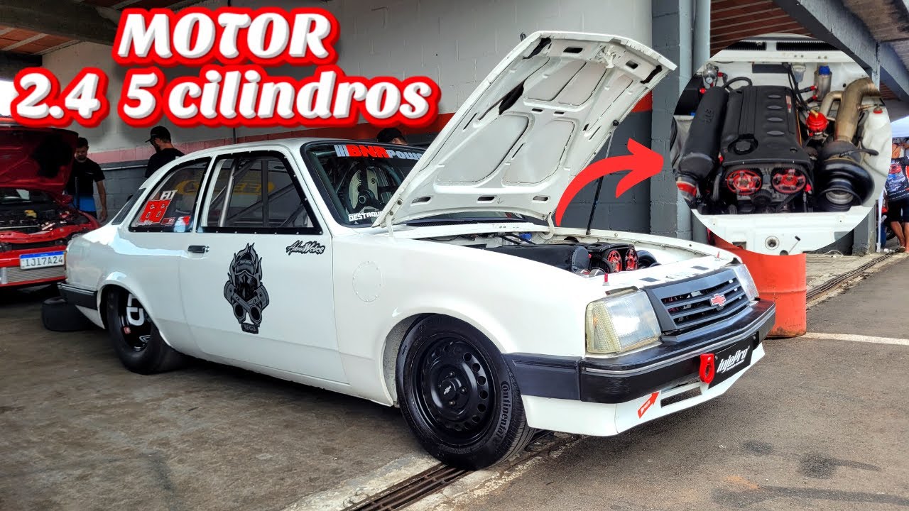 CHEVETTE com motor 2.4 5 cilindros😈 MOTOR DE MAREA  chevette muito forte 😲😱🚀 CHEVETTE TURBO