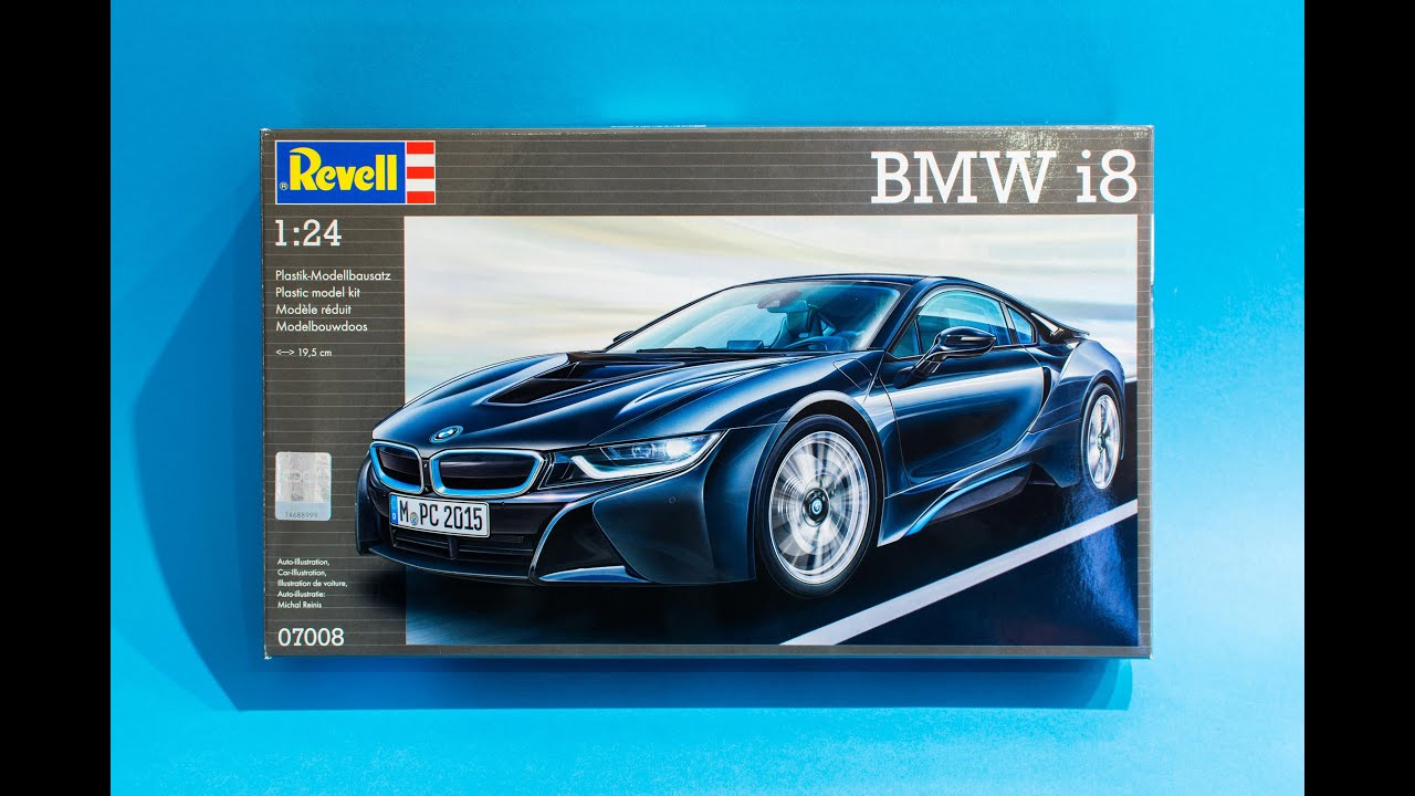 Распаковка и обзор модели BMW i8 от Revell в масштабе 1/24.