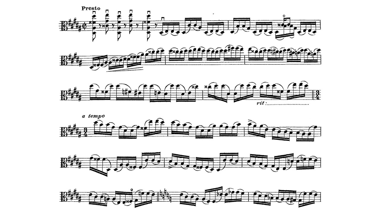 Study No.4 for Viola Solo Op.125 No.4 By Marco Anzoletti (with Score)