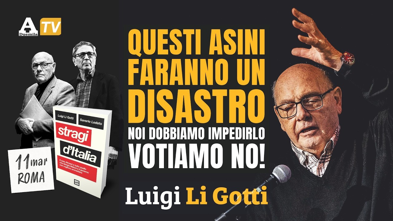 L'avvocato Li Gotti: questi asini faranno un disastro. Noi dobbiamo impedirlo: votiamo No!