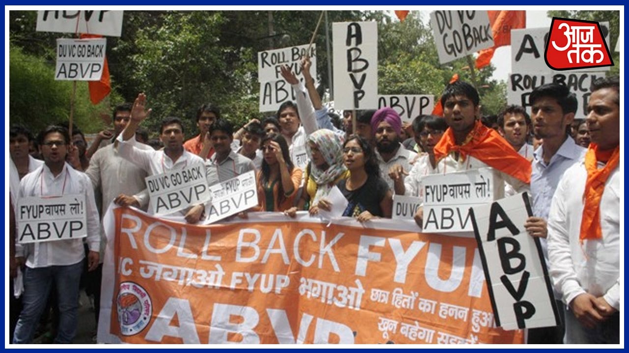 North campus violence: ABVP Protests Outside D.U