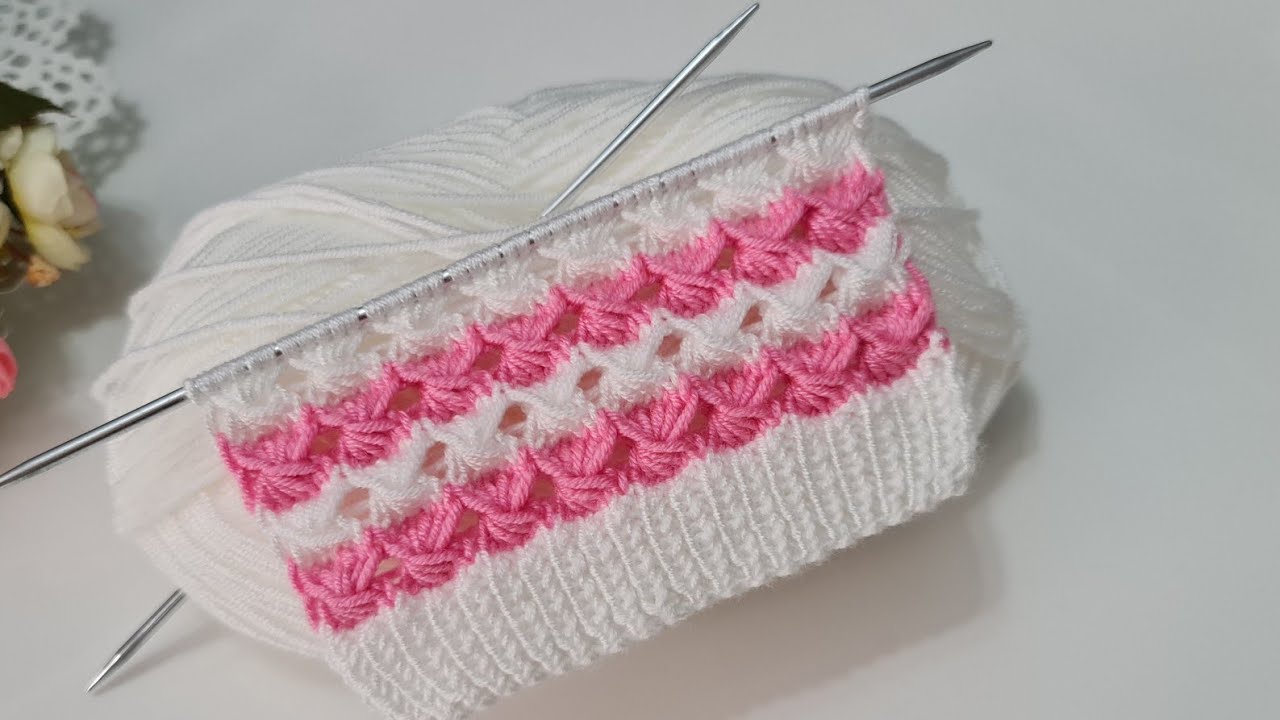 İki renkli çok güzel örgü modeli / two color knitting pattern