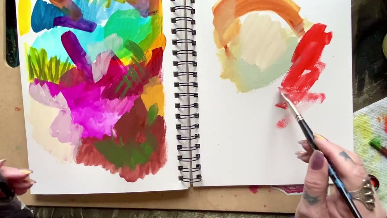 Golden Fluid Acrylic, Liquitex Acrylic Gouache Swatch and Play