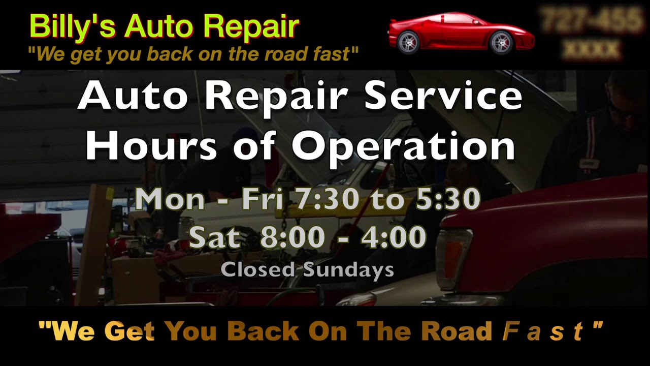 Billy's Auto Repair Sample 30s Ad - Pro Star Video Sampler