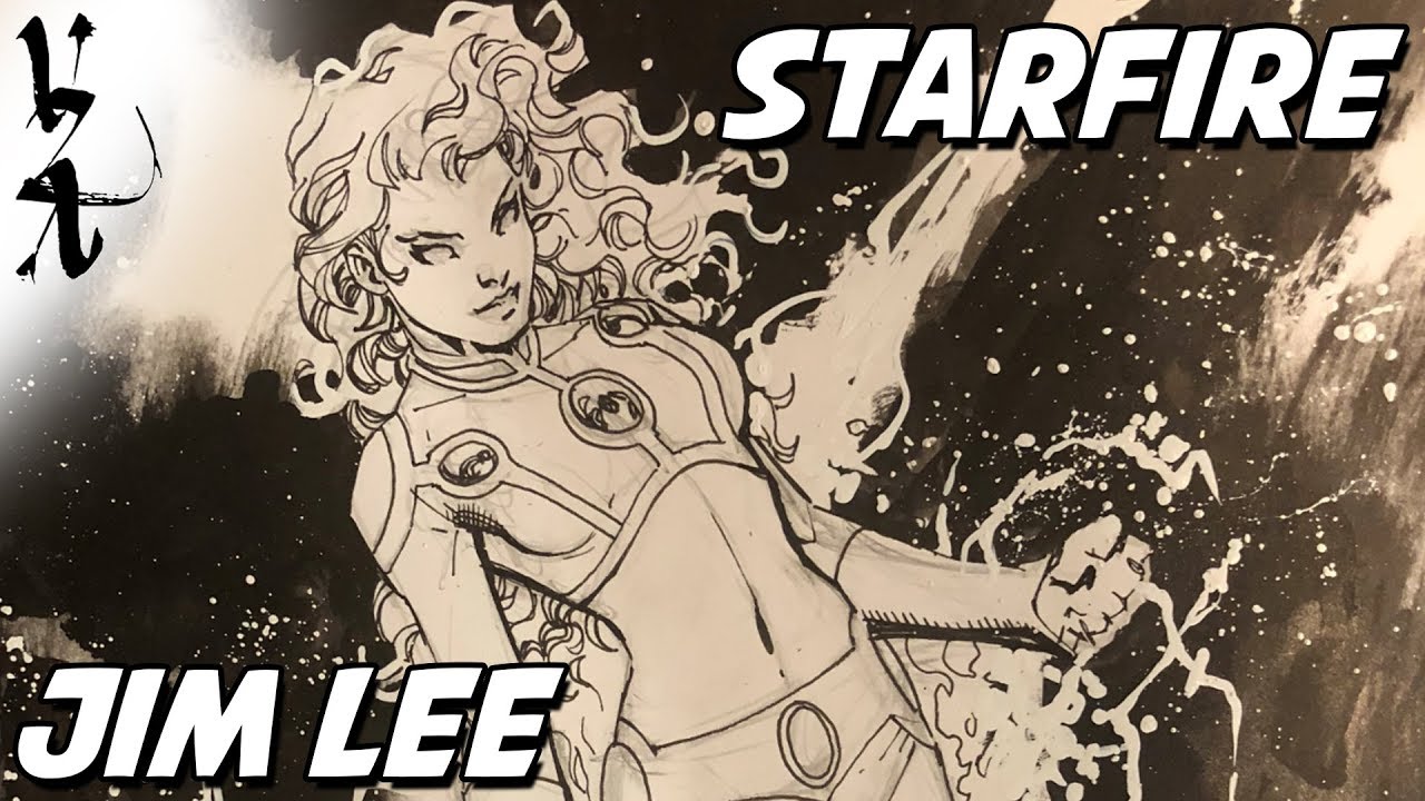 Jim Lee drawing Starfire
