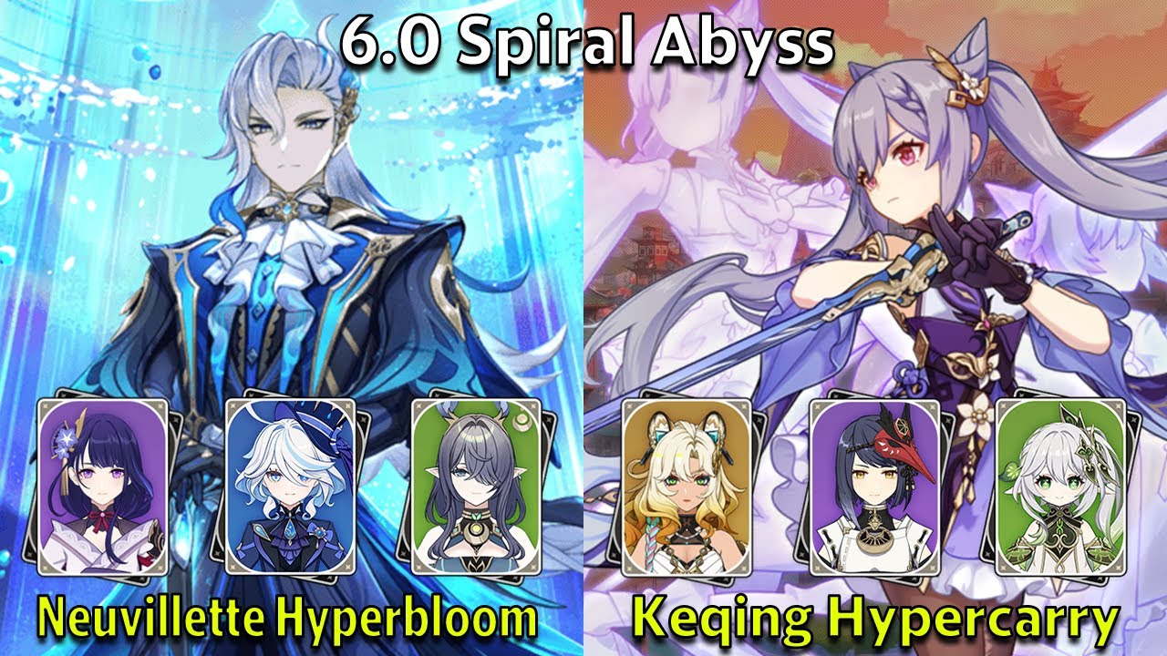 C0 Neuvillette Hyperbloom & C5 Keqing Hypercarry - Genshin Impact 6.0 Spiral Abyss Full Clear