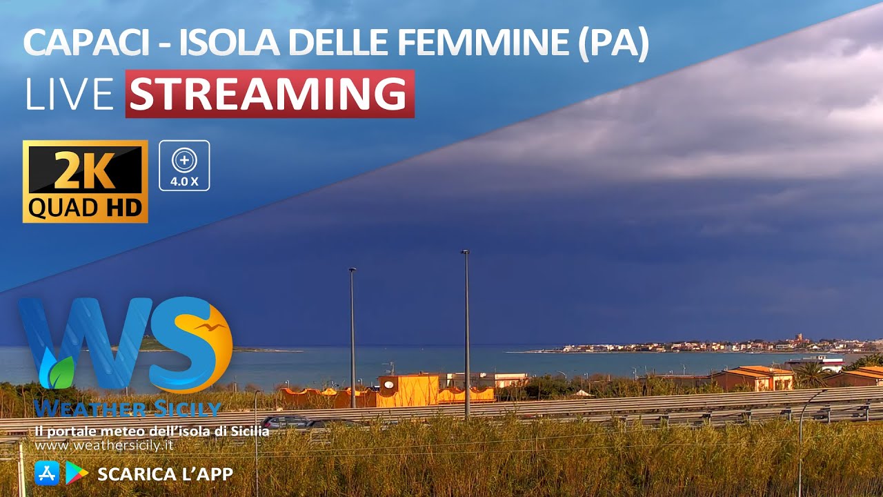 🔴 Capaci live webcam  Panoramica Autostrada A29 Isola delle Femmine (N/NE)