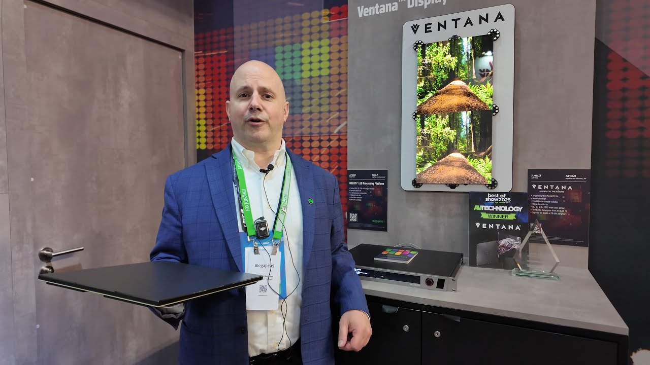 Megapixel VR Ventana LED Display Wins Best of Show at ISE 2025, Helios 8K processing, ST 2110, fiber