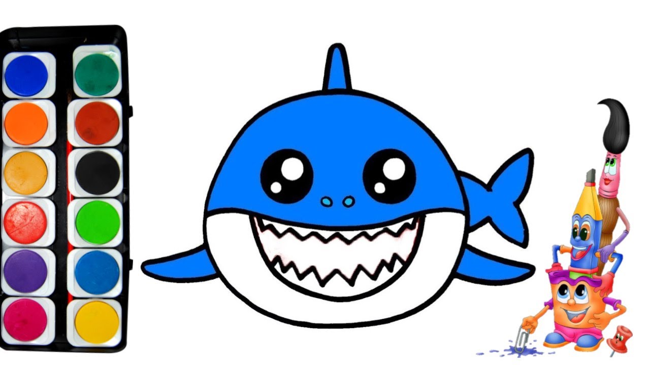 Learn How to Draw BLUE BABY Shark | Easy Drawing for Kids | Crtamo Bebu AJKULU sa vama