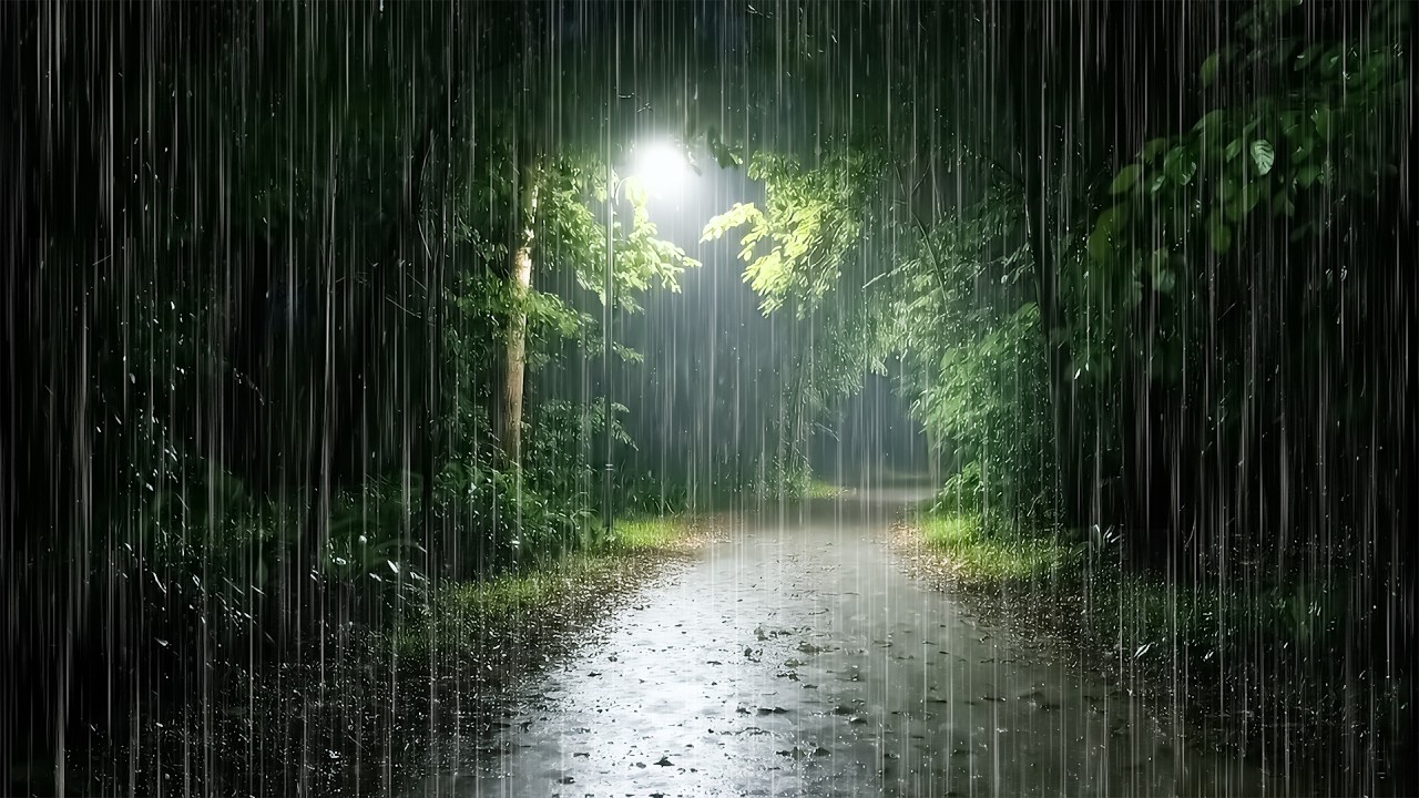 Hypnotizing Rain Sounds for DEEP SLEEP | ASMR Soft Rain on Forest Road to Reduce Stress