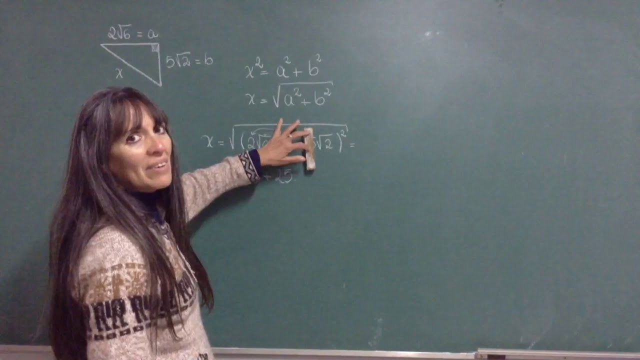 Teorema de Pitágoras ( con números con raíz cuadrada )