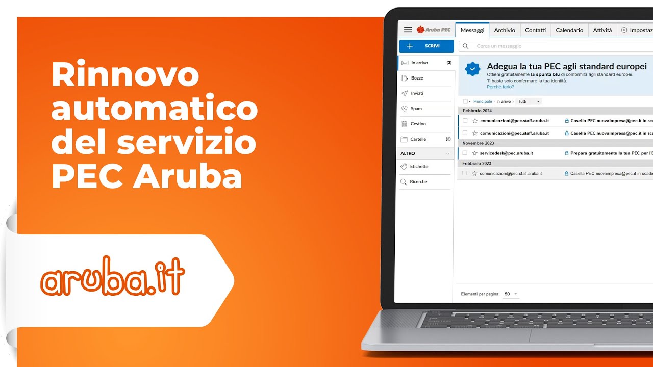 Rinnovo automatico del servizio PEC Aruba