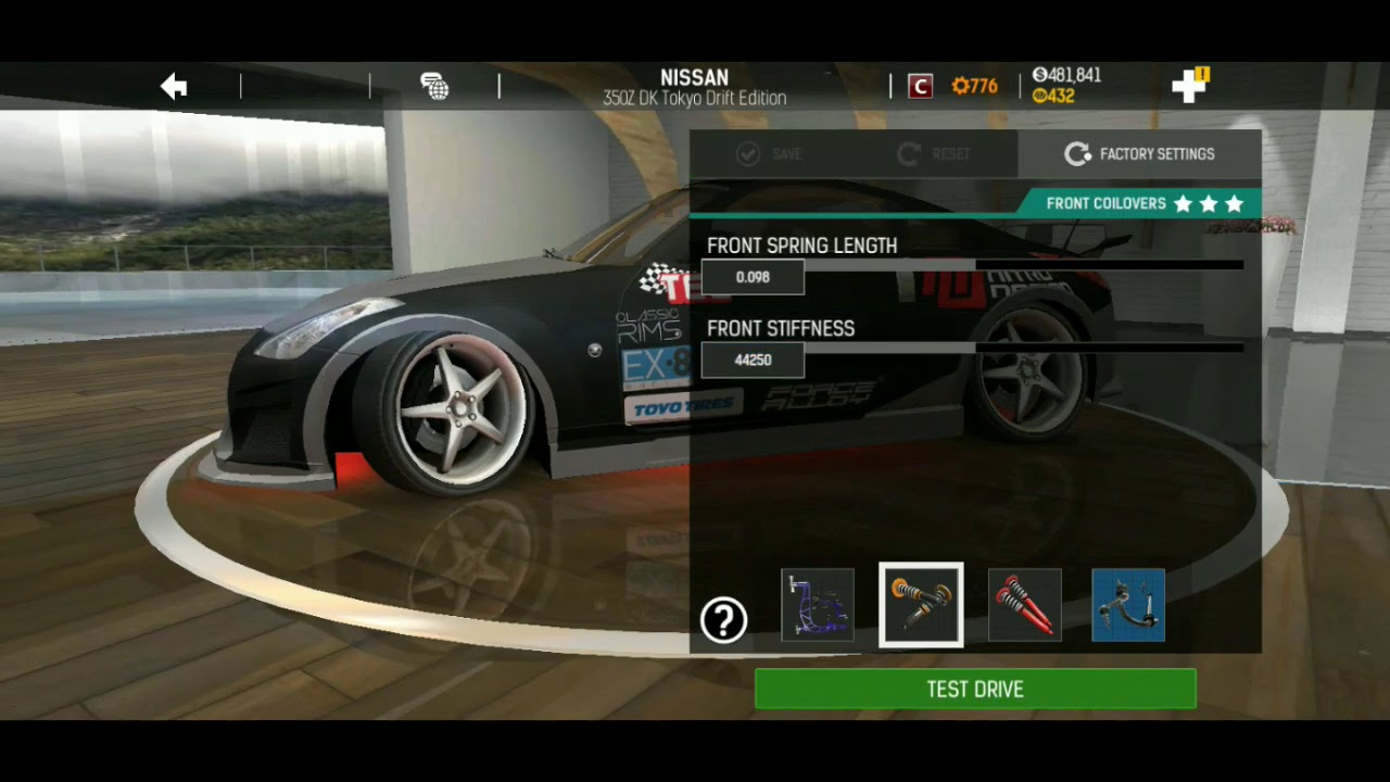 How setting Drift Car in Nitro Nation nissan 350Z FAST FURIOUS EDITION