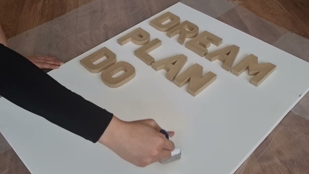 DIY 3D LETTERS CANVAS ART | easy & minimal wall decor art 🖌✨