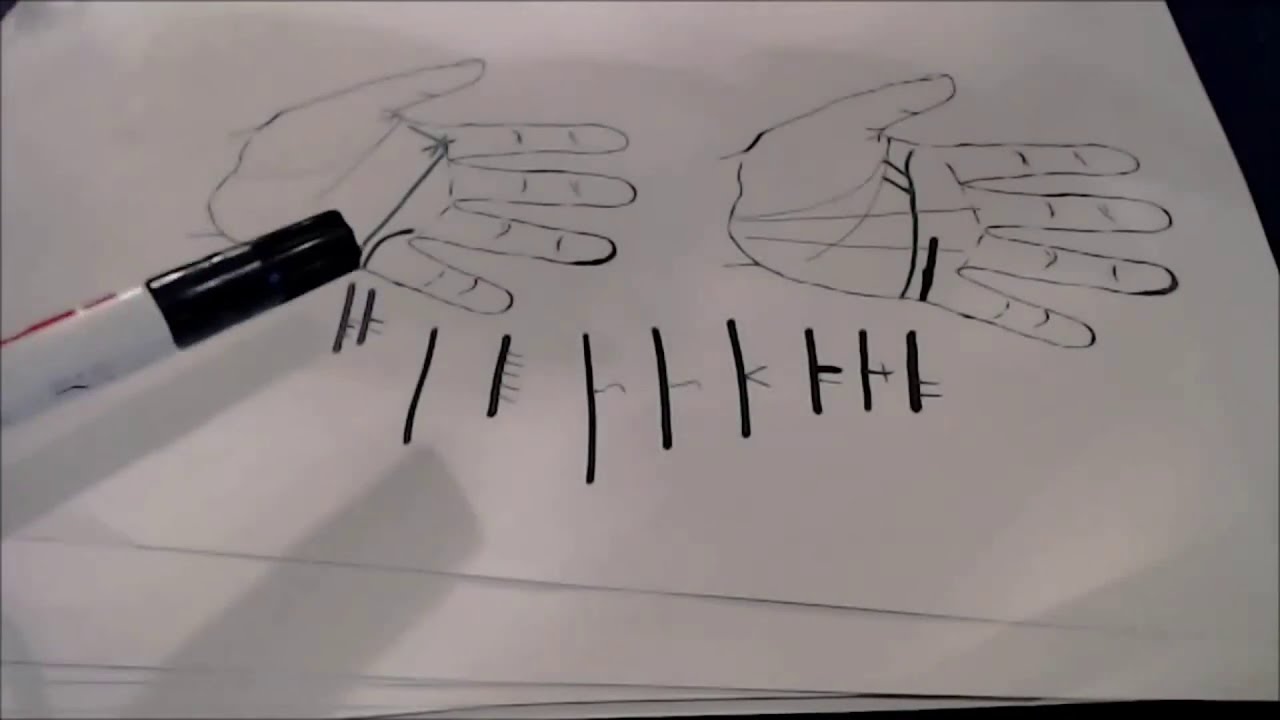 Chiromancie ; la ligne de l'union et des enfants