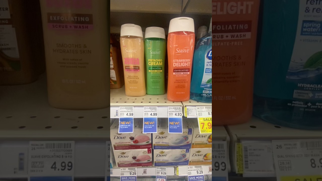 New Suave Body Scrub and Wash! #bodyscrub #bodywash #bodycare #krogerdeals #newfinds #shopwithme