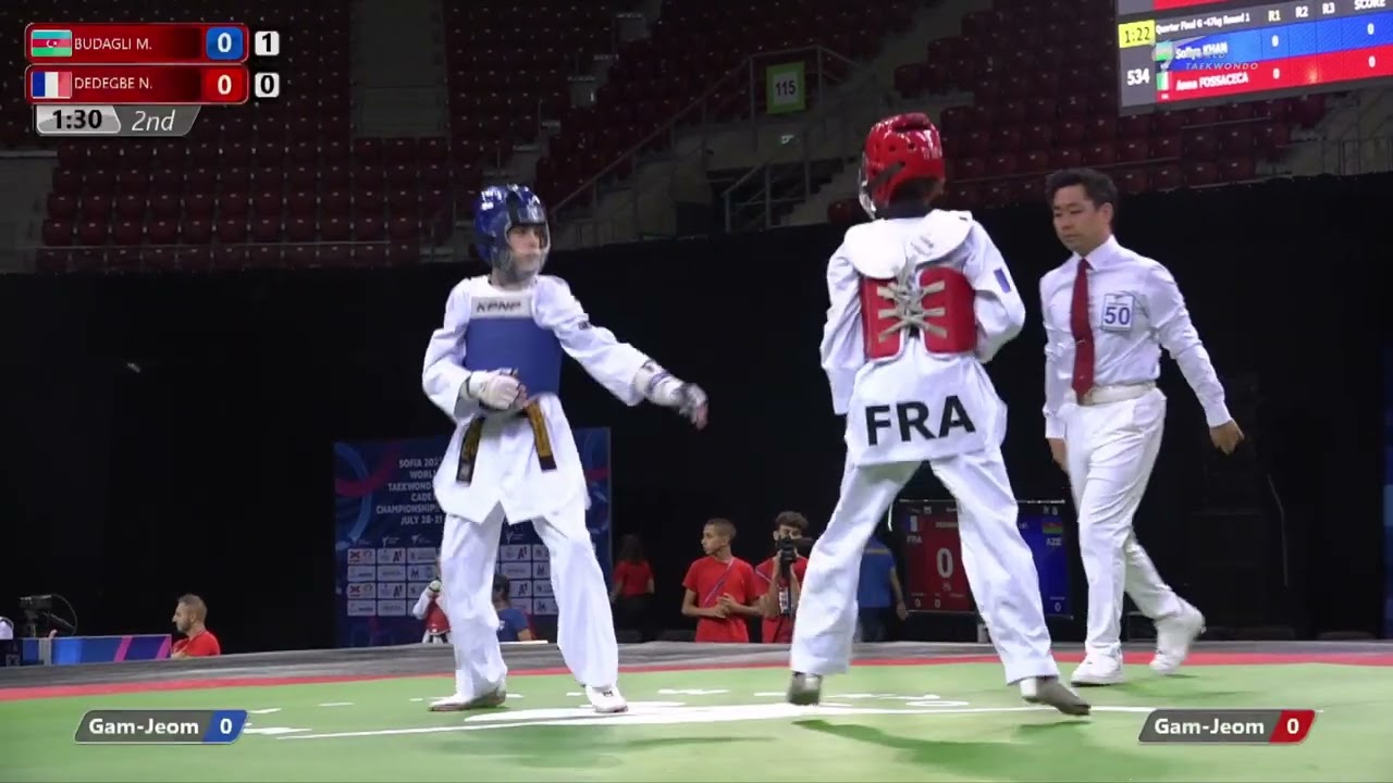 332 Quarter Final Boys  33kg AZE BUDAGLI Mehdi FRA DEDEGBE Nelson