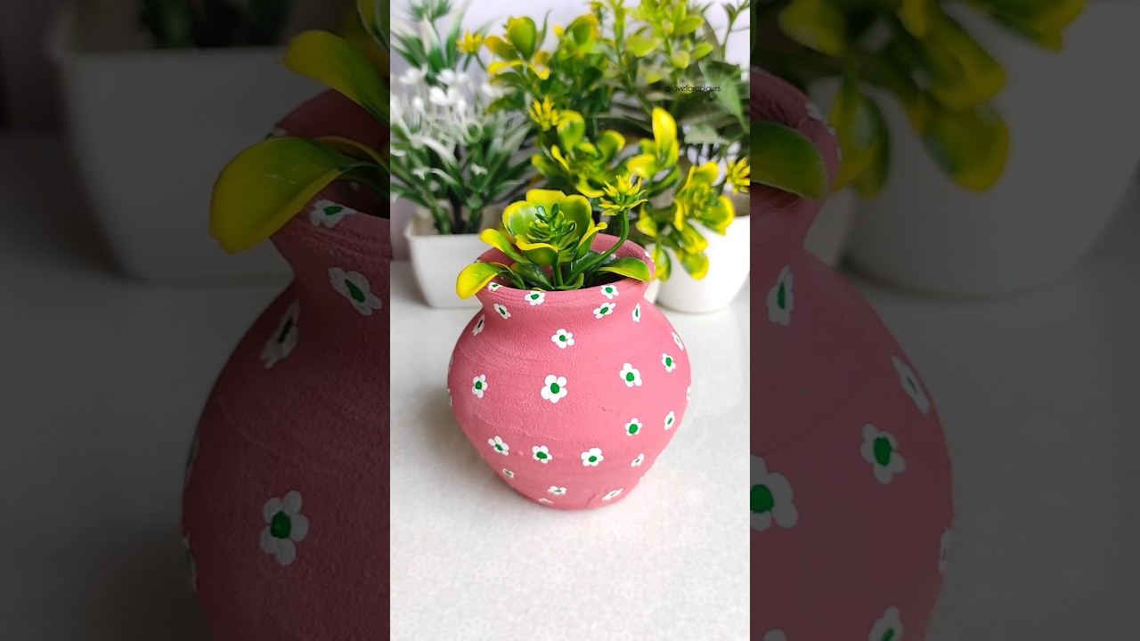 DIY Clay Pot Painting ✨😍 #diy #artandcraft #shortsviral #youtubeshorts