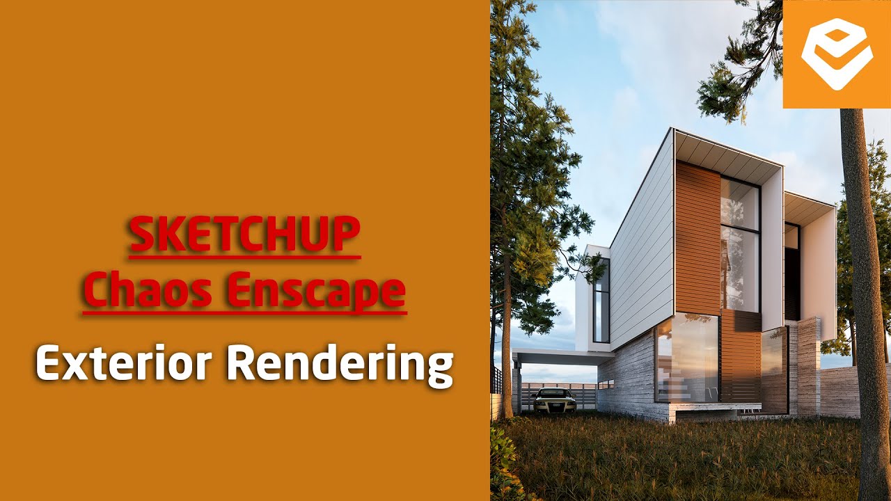 Enscape 4 For SketchUp | 028 Realistic Exterior Sunset Rendering Full Tutorial