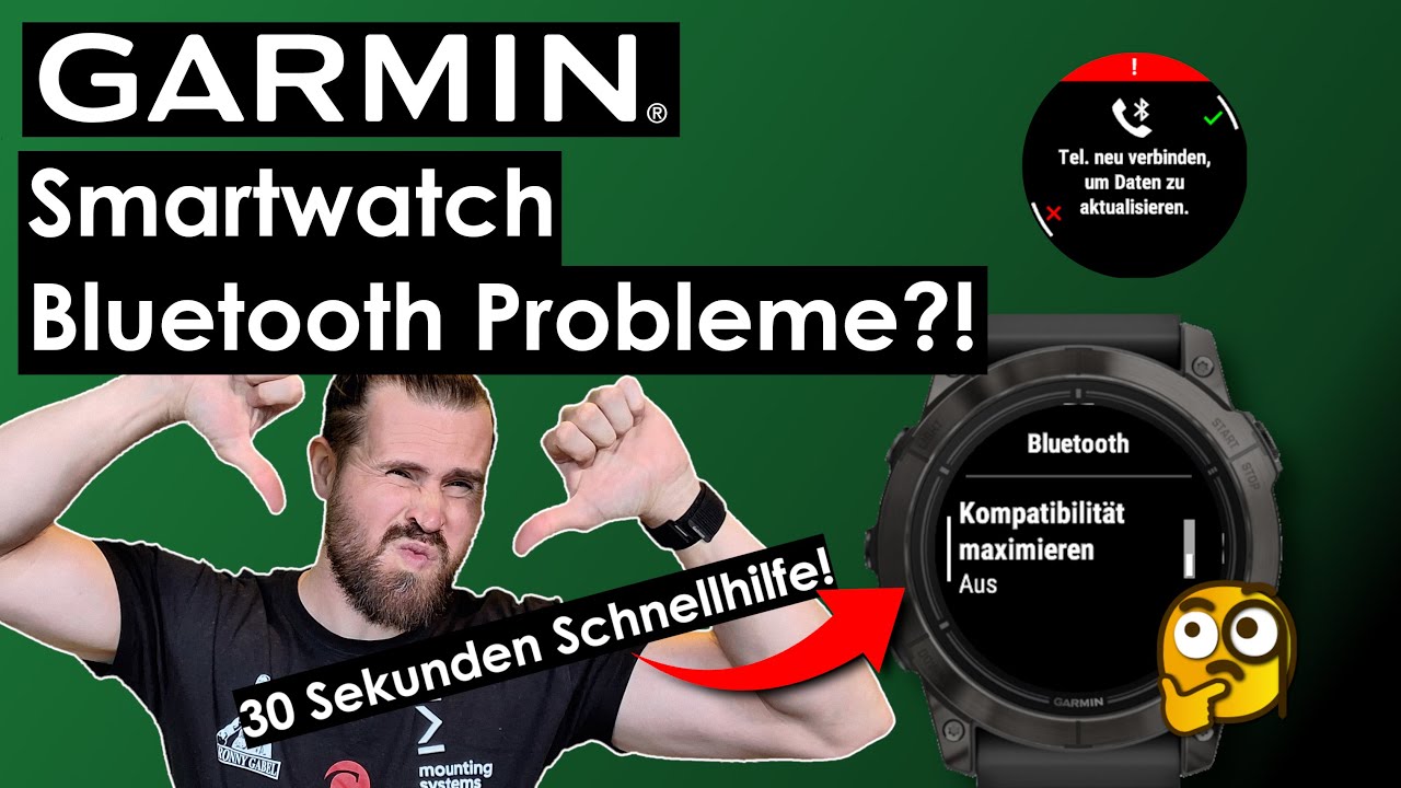 GARMIN BLUETOOTH-, KOPPLUNGS- & SYNCHRONISATIONSPROBLEME BEHEBEN 4 Lösungen + 30 Sekundensoforthilfe