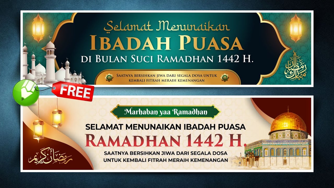Tutorial 2 macam Desain Spanduk Banner RAMADHAN 1442 H - CorelDRAW #EdukasiGrafis