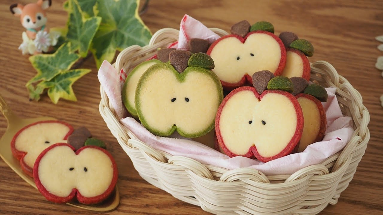 【改良版】リンゴのアイスボックスクッキーの作り方♡How to make apple icebox cookies♡사과 아이스박스 쿠키 만드는 법