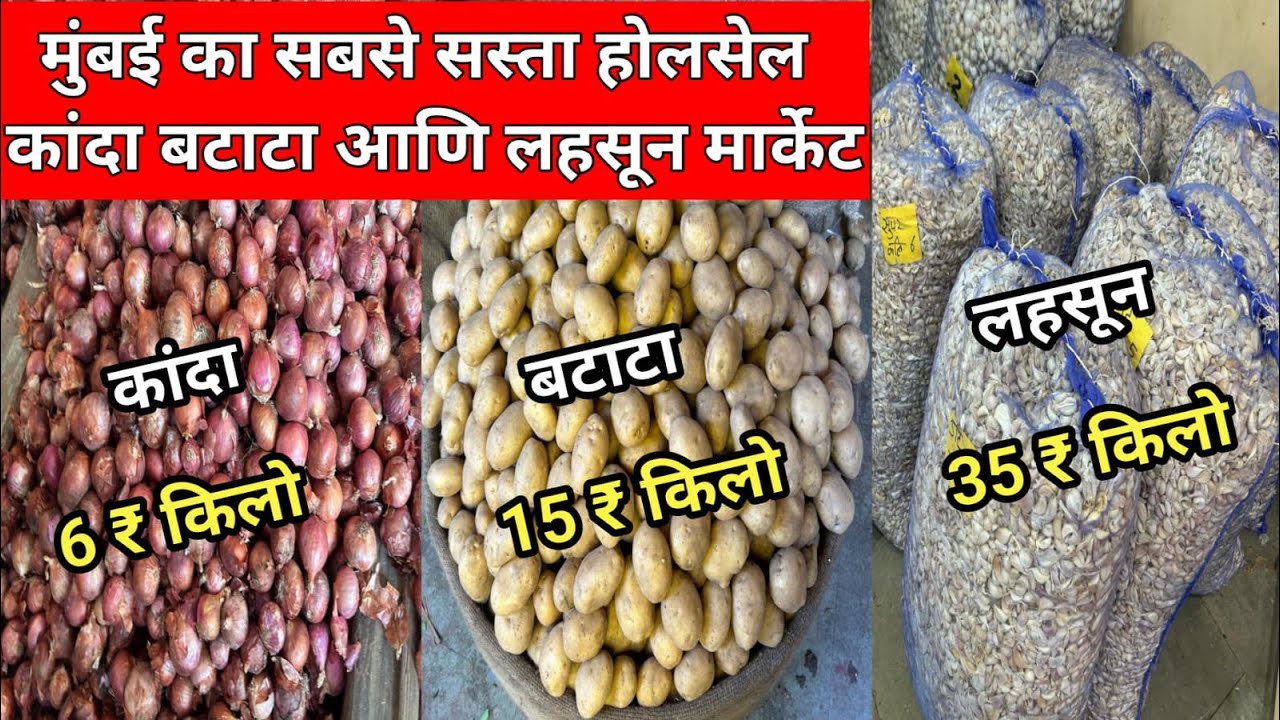 कांदा फ़क्त ६ ₹ किलो Vashi Market |APMC Market |Potato Wholesale Market In India | Garlic Rate Today