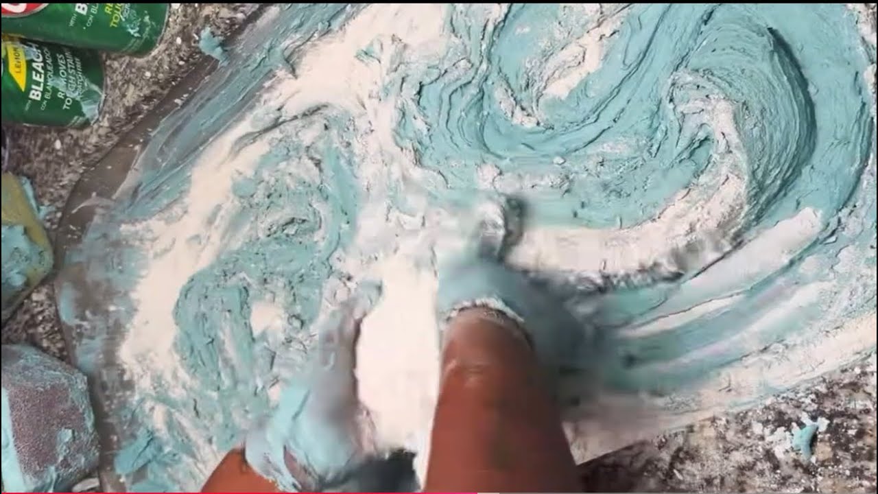Dump laundry powder detergent and dish soap and very satisfying  #oddlysatisfying #asmr #satisfying 