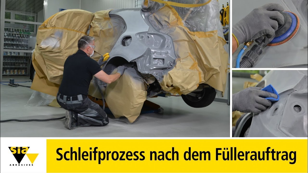 Schleifprozess nach dem Füllerauftrag