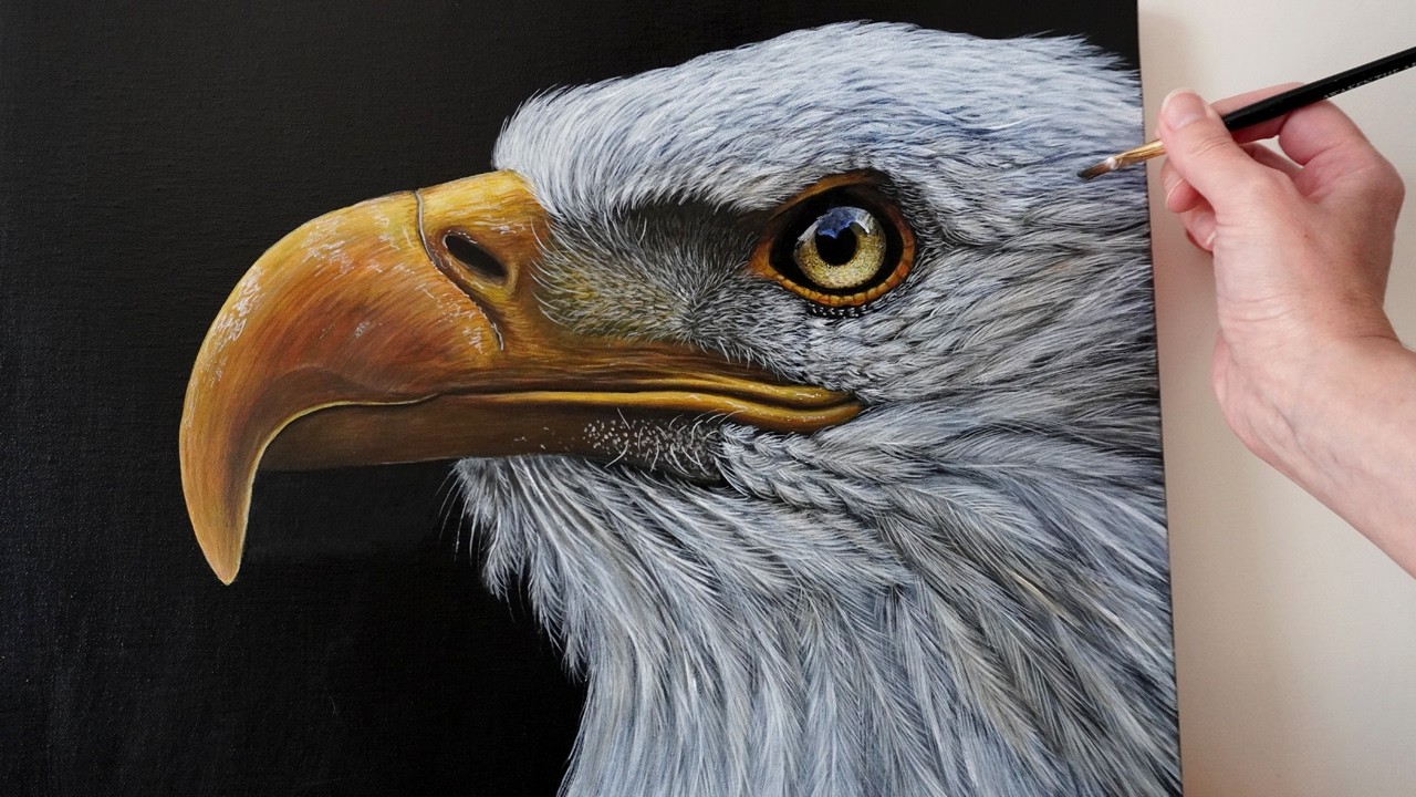 Bald Eagle Acrylic Painting  | Timelapse