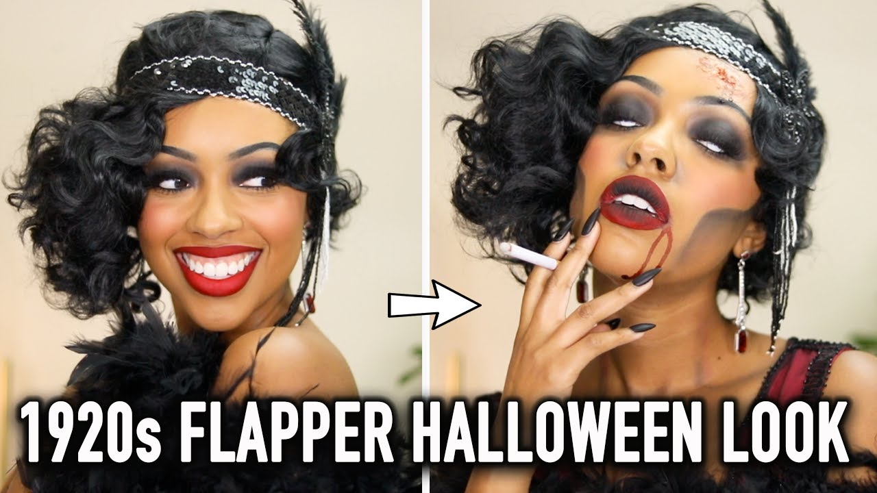 1920s FLAPPER TURNED ZOMBIE HALLOWEEN TUTORIAL 💃🏽🧟‍♀️