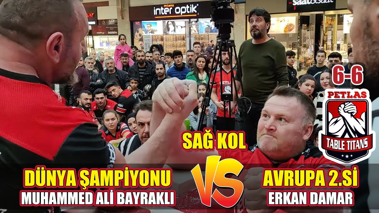 BİLEK GÜREŞİ DÜNYA ŞAMPİYONU MUHAMMED ALİ BAYRAKLI vs AVRUPA 2.Sİ ERKAN DAMAR  #TableTitans 6-6