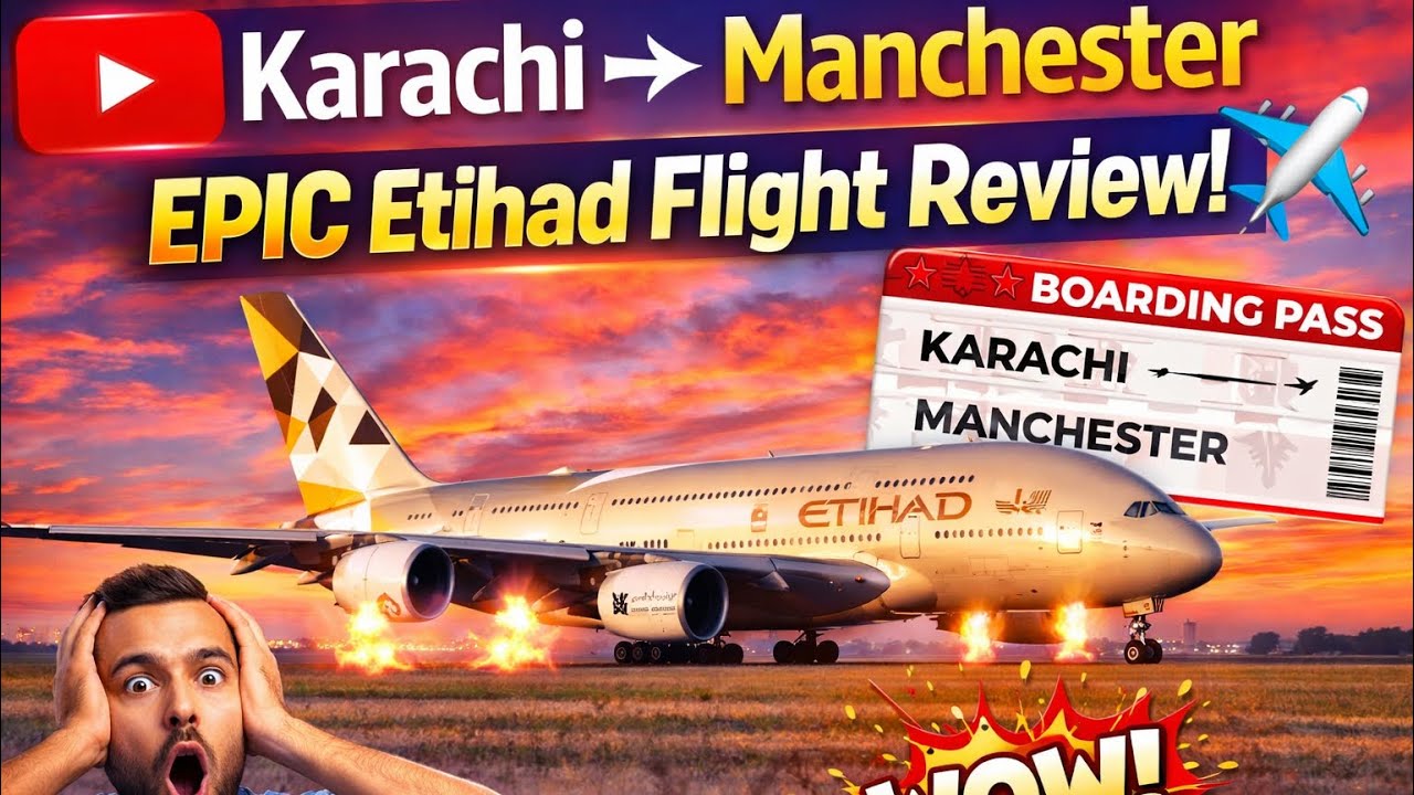 Karachi To Manchester | Etihad Airways Economy Class | Flight Review ✈️✈️