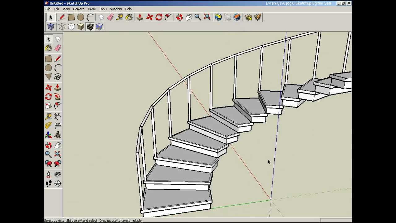 41-Sketchup Alıştırma Döner Merdiven