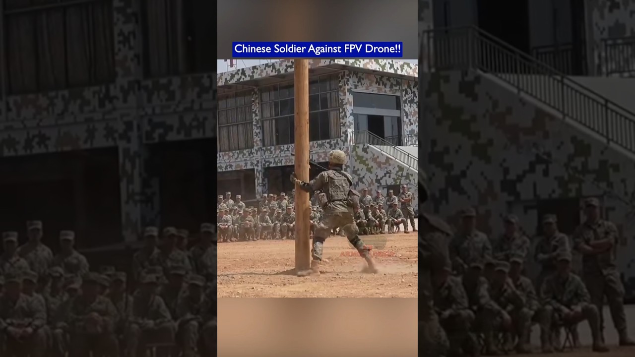 Chinese Soldier Dodges Kamikaze Drone Using a Tree!!