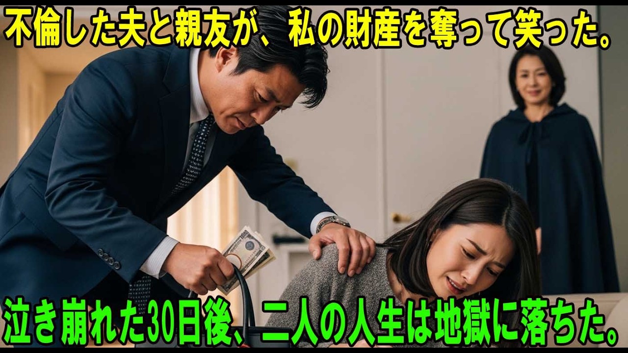 不倫した夫と親友が、私の財産を奪って笑った。泣き崩れた30日後、二人の人生は完全に終わった。
