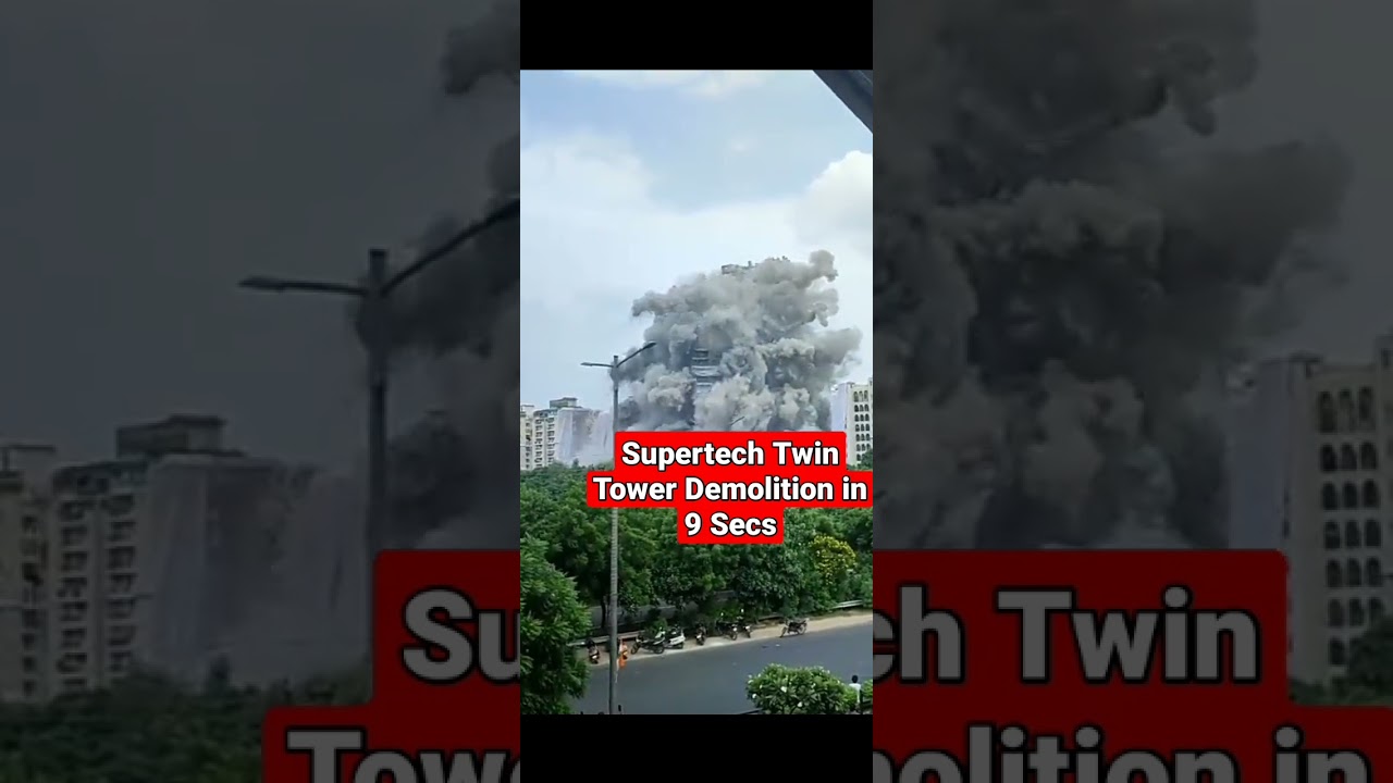 Supertech Twin Tower Demolition in 9 Secs