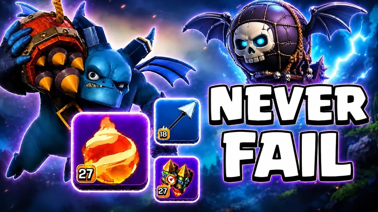 🔥 Fireball + Super Minion + Rocket Loon Attack Strategy! 🚀(Th18 legend league)
