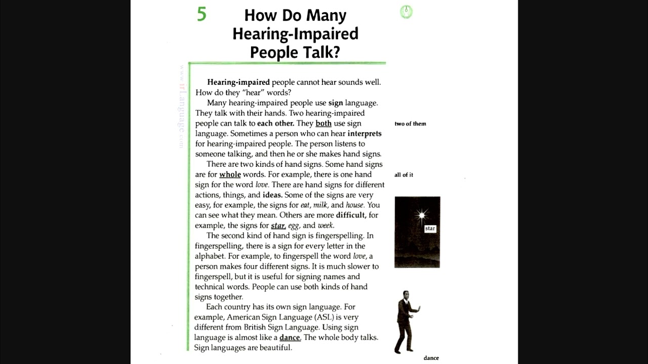 Facts and Figures - Unit 2: How? Why? Lesson 5: How Do Many Hearing-Impaired People Talk?