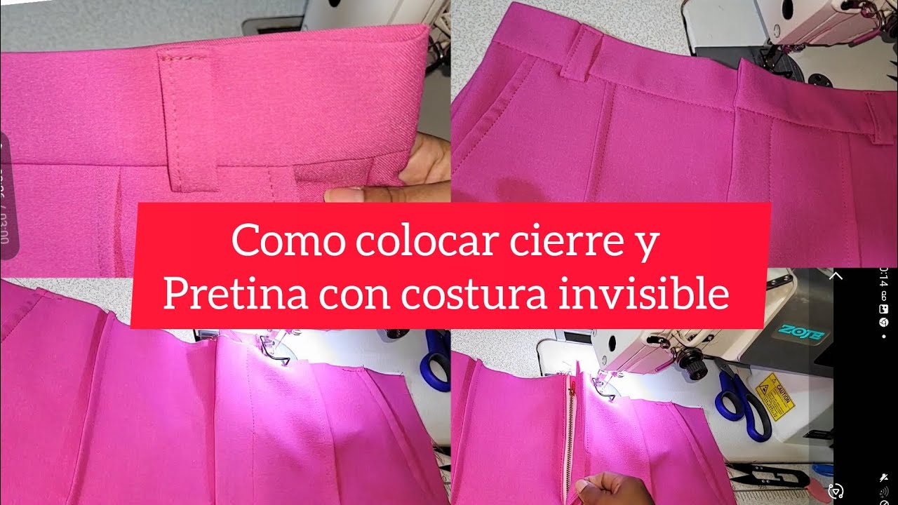 Como colocar cierre y pretina con costura invisible.🤐😊 #costura  #ideasdecostura #tutorialdecostura