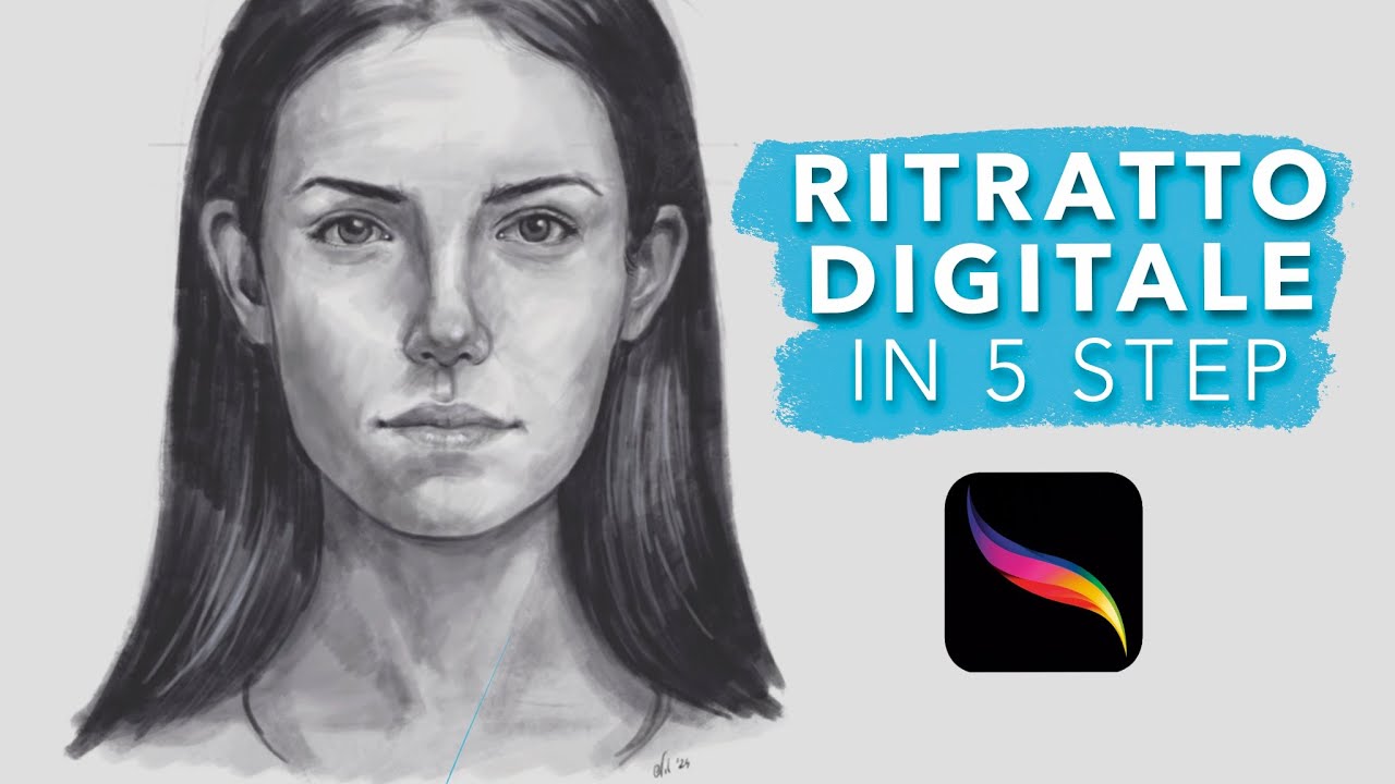 RITRATTO DIGITALE IN 5 STEP, disegnare un volto realistico su Procreate | TUTORIAL in italiano