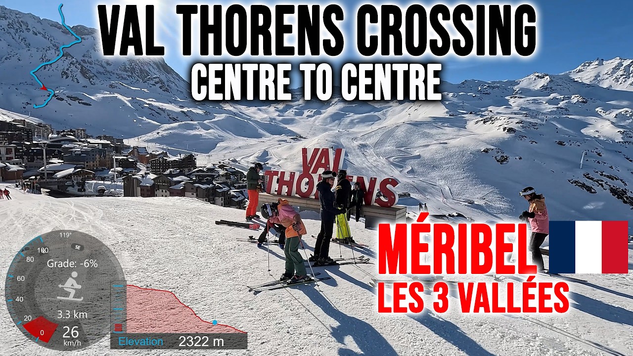 [4K] Skiing M&eacute;ribel-Mottaret Centre to Val Thorens Centre, Les 3 Vall&eacute;es France, GoPro HERO13