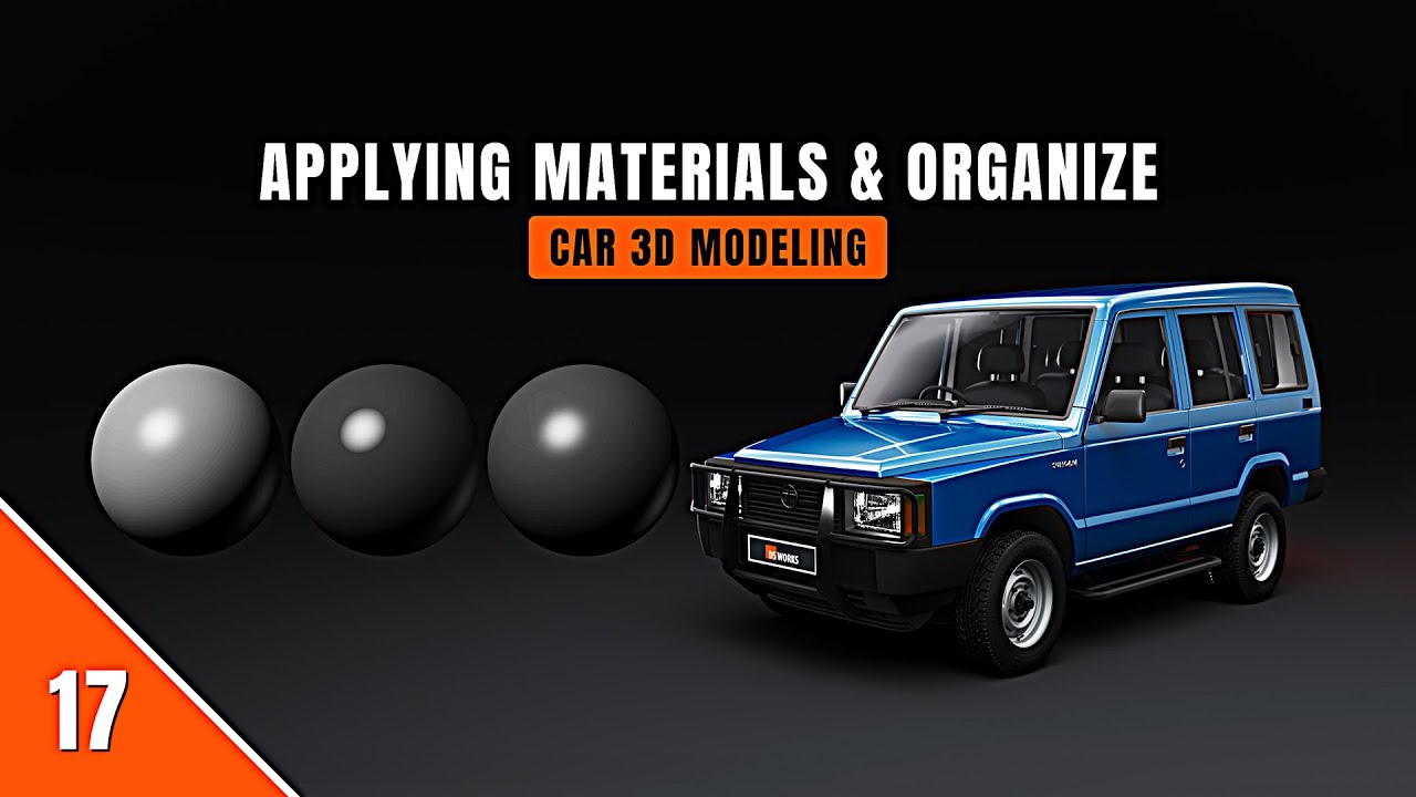 Part 17: 🎨 Apply Materials to Car Parts – Organize & Rename in Maya | Car 3d Modeling