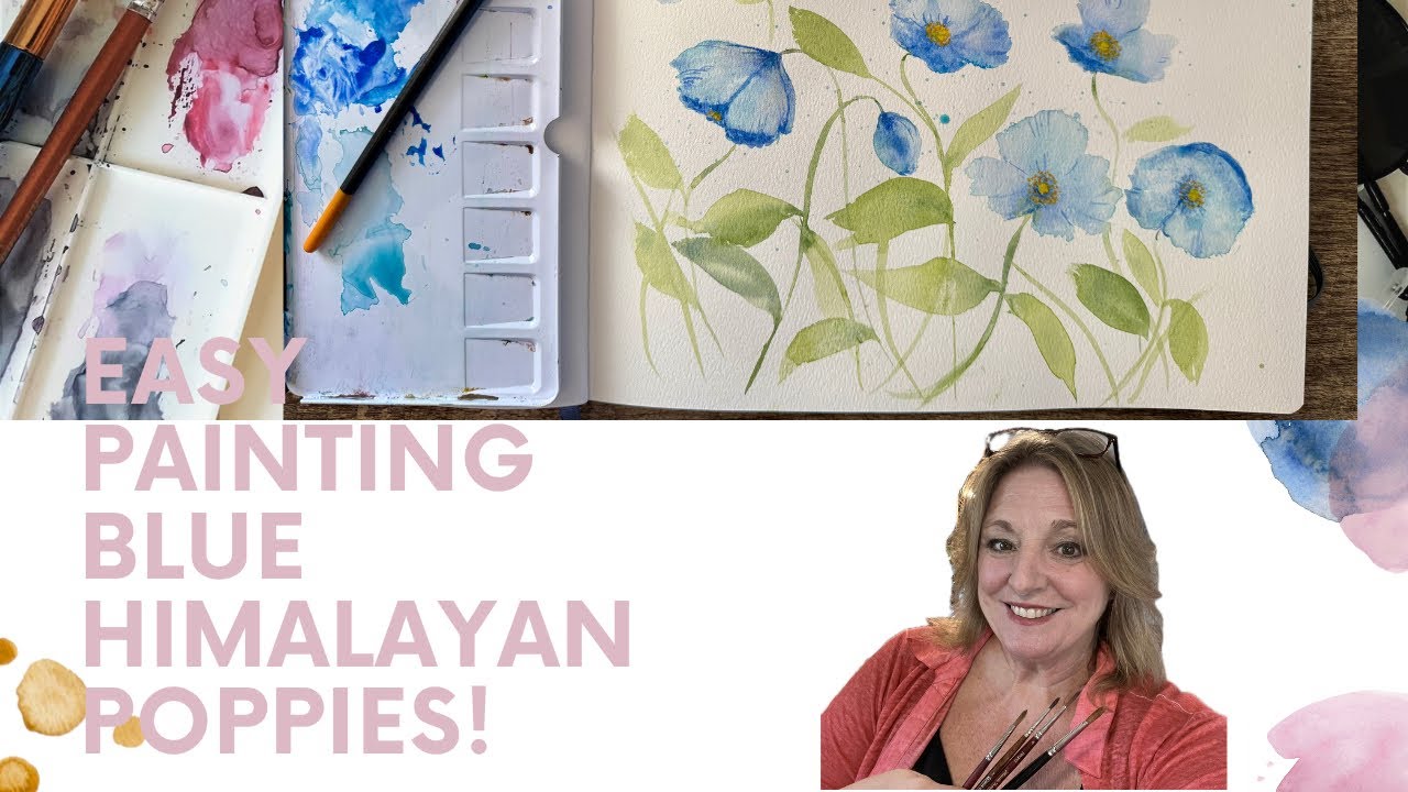 Painting Himalayan Blue Poppies in Watercolor