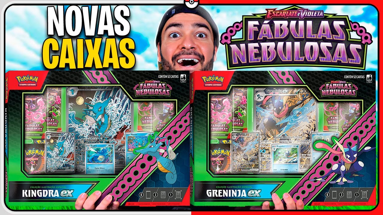 Novas BOX FÁBULAS NEBULOSAS do GRENINJA e KINGDRA EX